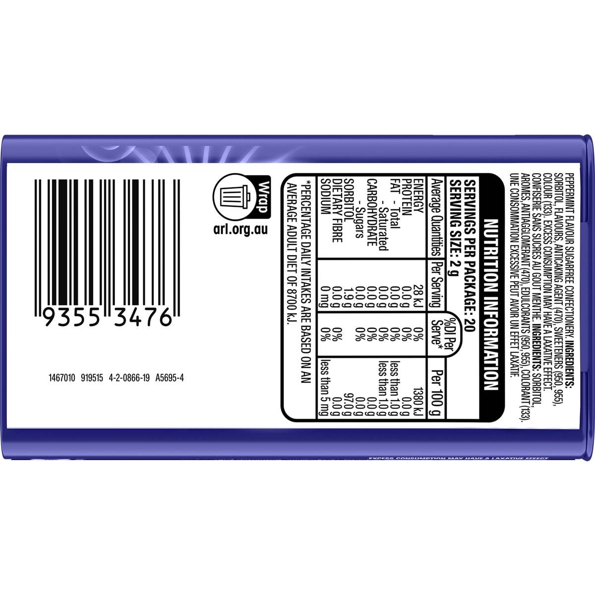 Eclipse Intense Sugar Free Mints Tin 40g Woolworths