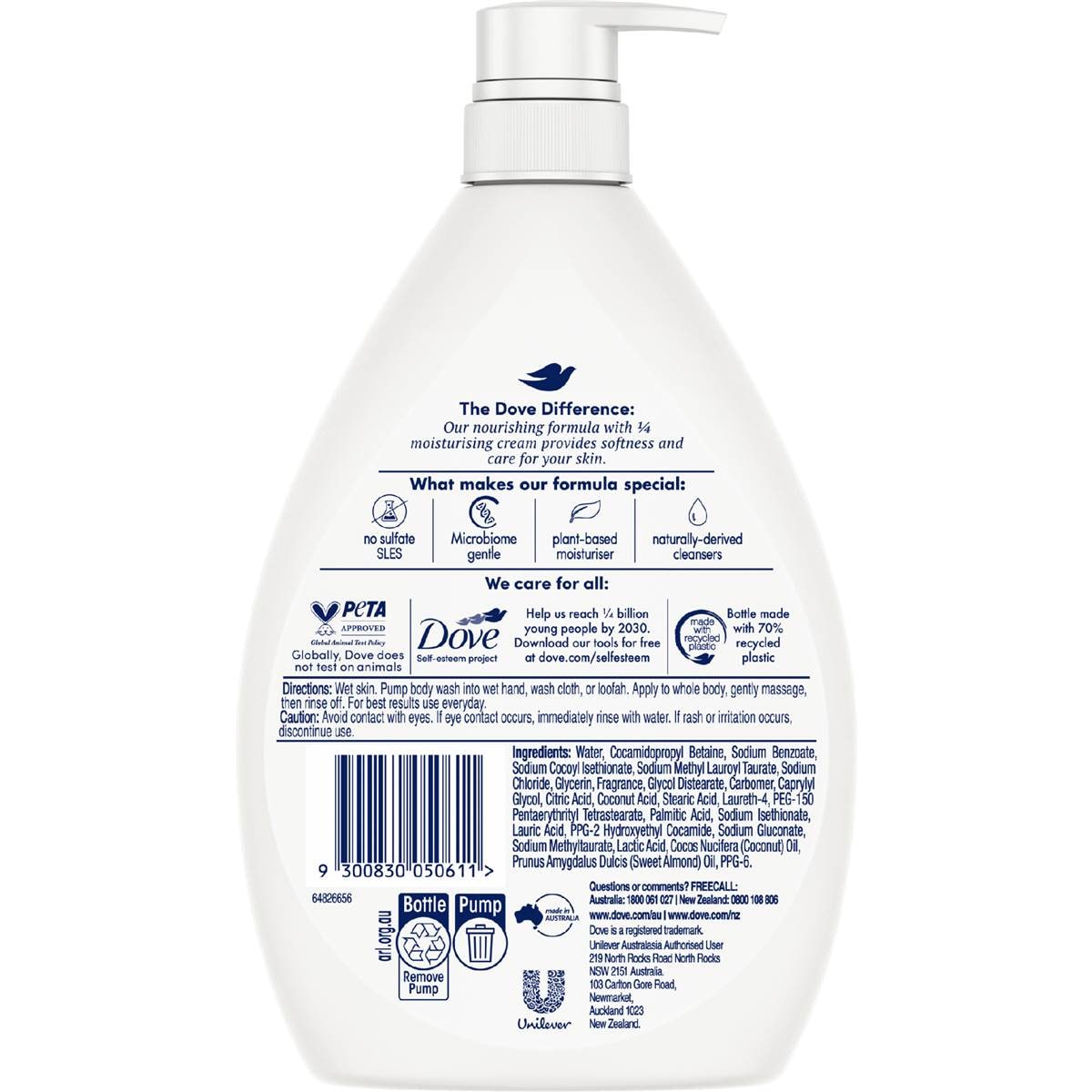 Dove Restoring Body Wash With Coconut & Almond Oils 1 L Woolworths