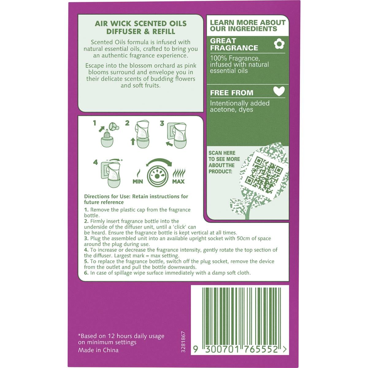 Air Wick Pure Cherry Blossom Plugin Diffuser 19ml Woolworths