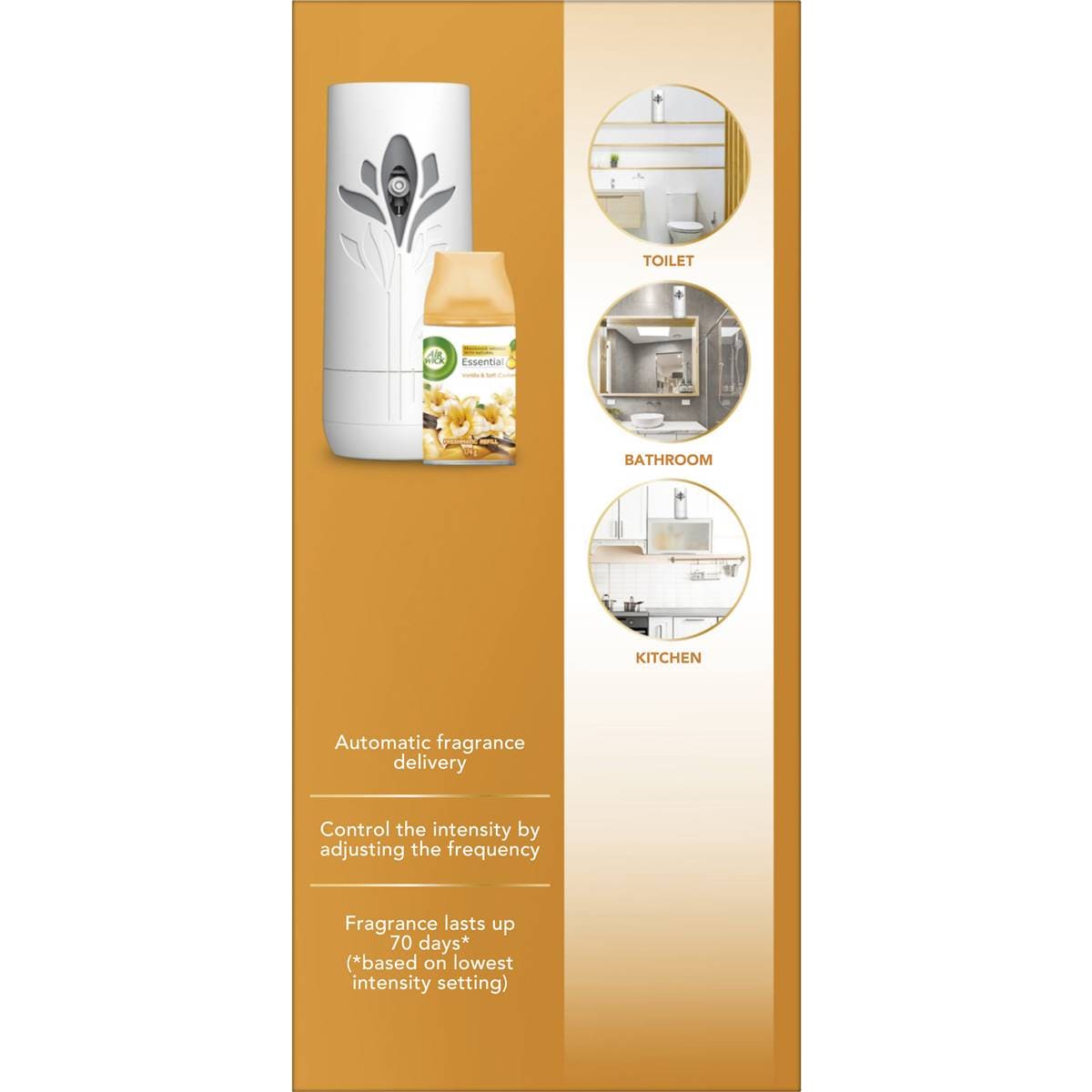 Air Wick Essential Oils Freshmatic Vanilla Air Freshener 174g Woolworths