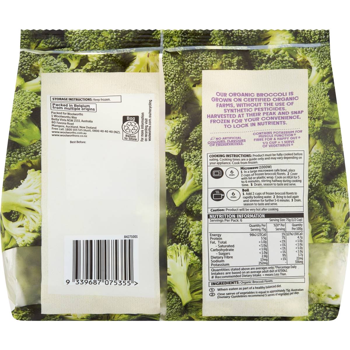 Macro Organic Broccoli Florets 450g Woolworths