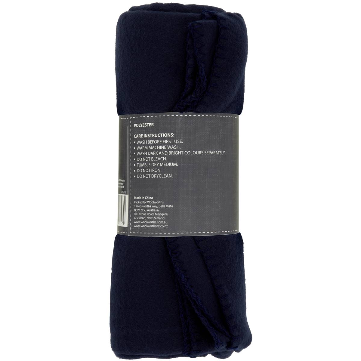 Inspire Basic Fleece Throw Black Plain Each Woolworths