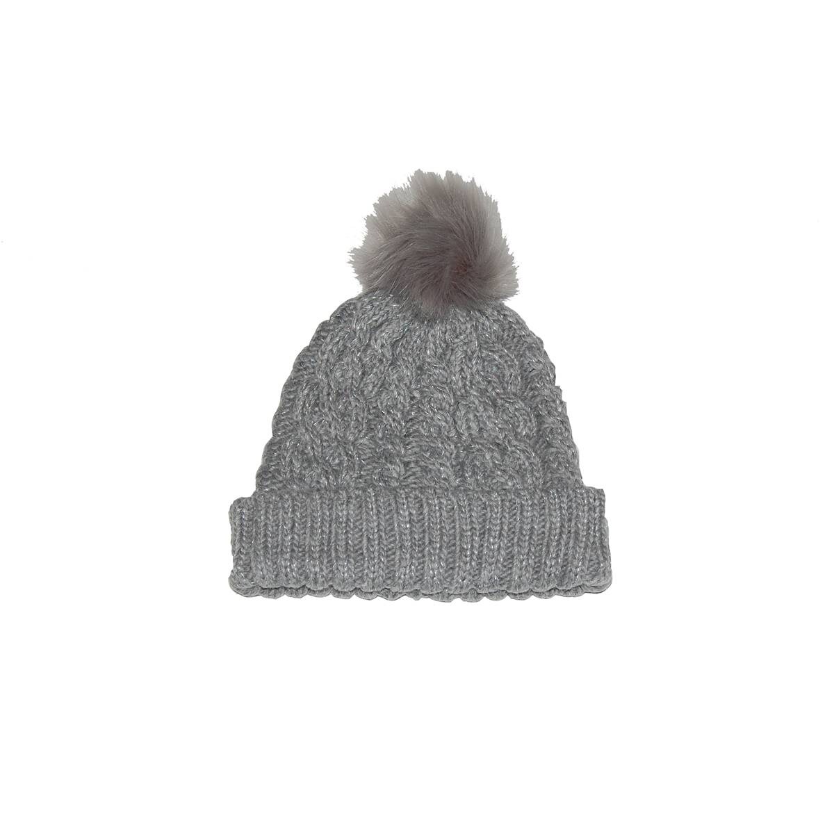 Ladies Chunky Knit Beanie Grey Each 