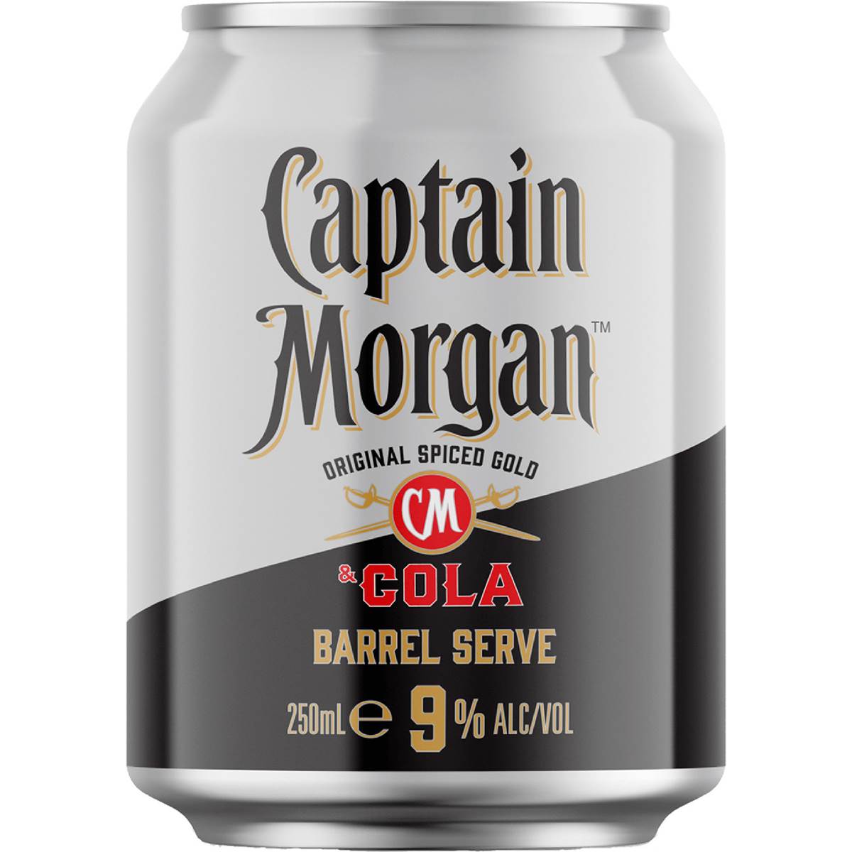 Captain Morgan Original Spiced Gold And Cola Barrel Serve Can