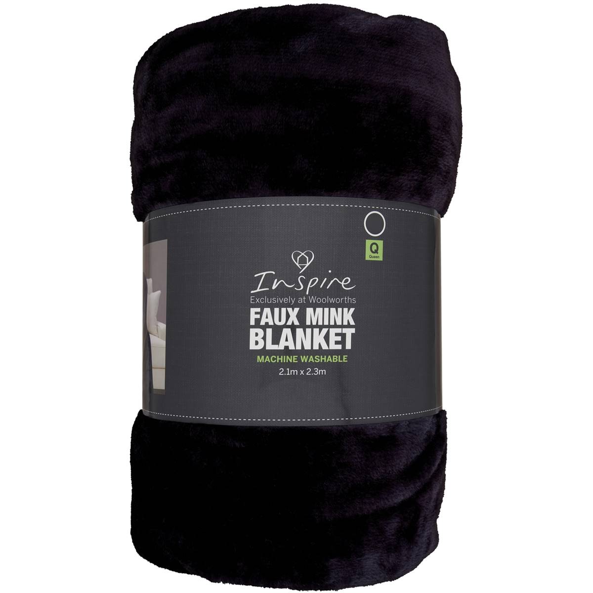 Inspire Mink Blanket Queen Bed Navy Each Woolworths