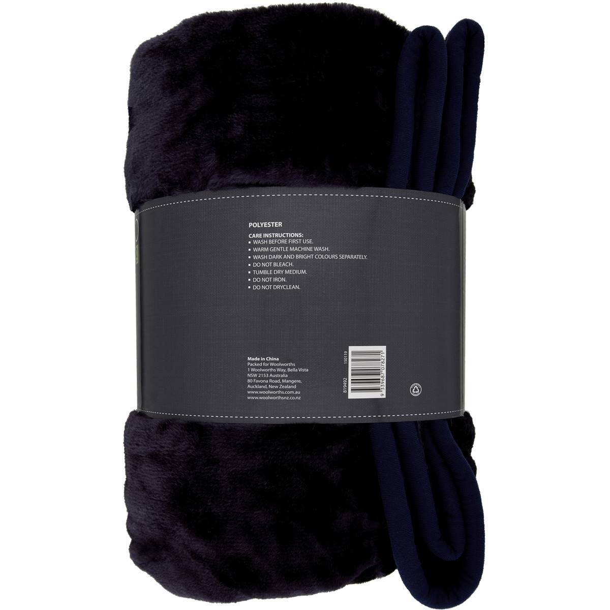 Inspire Mink Blanket Queen Bed Navy Each | Woolworths