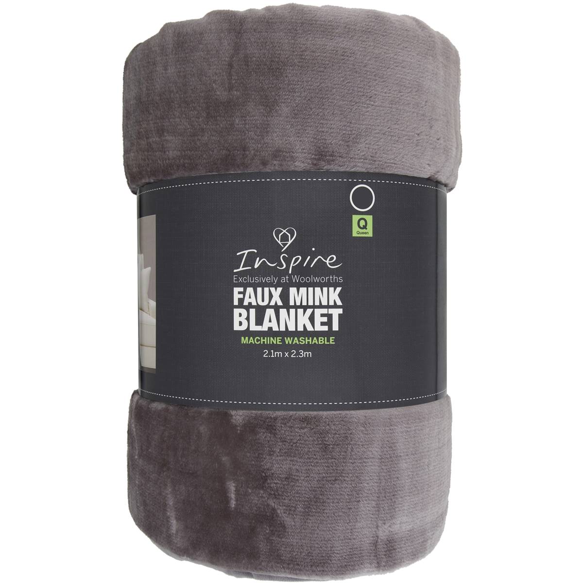 Inspire Mink Blanket Queen Bed Light Grey Each Woolworths