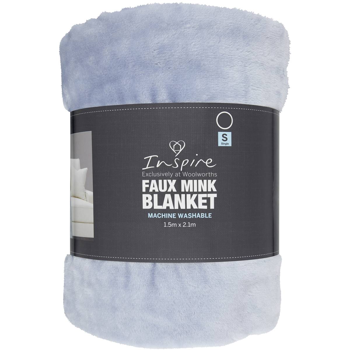 Inspire Mink Blanket Single Bed Kids Light Grey Each Woolworths