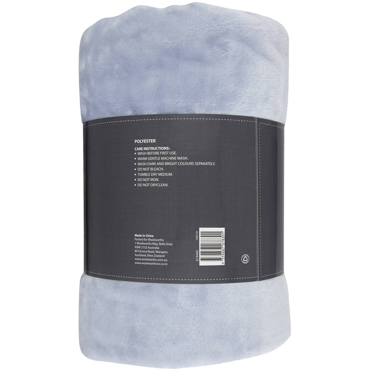 Inspire Mink Blanket Single Bed Kids Light Grey Each Woolworths