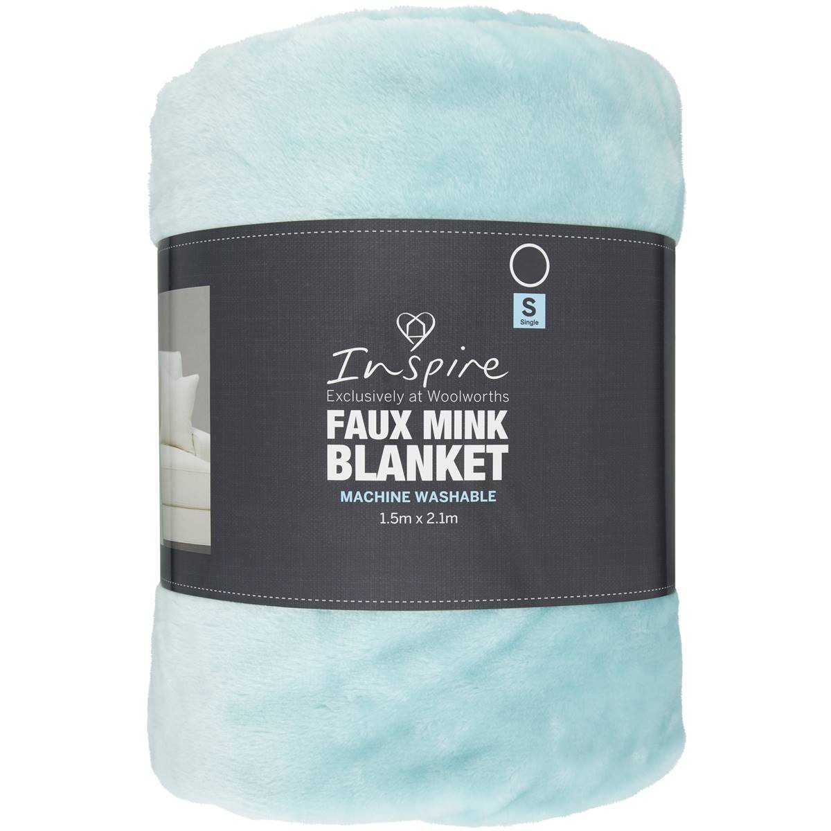 Inspire Mink Blanket Single Bed Kids Aqua Each Woolworths