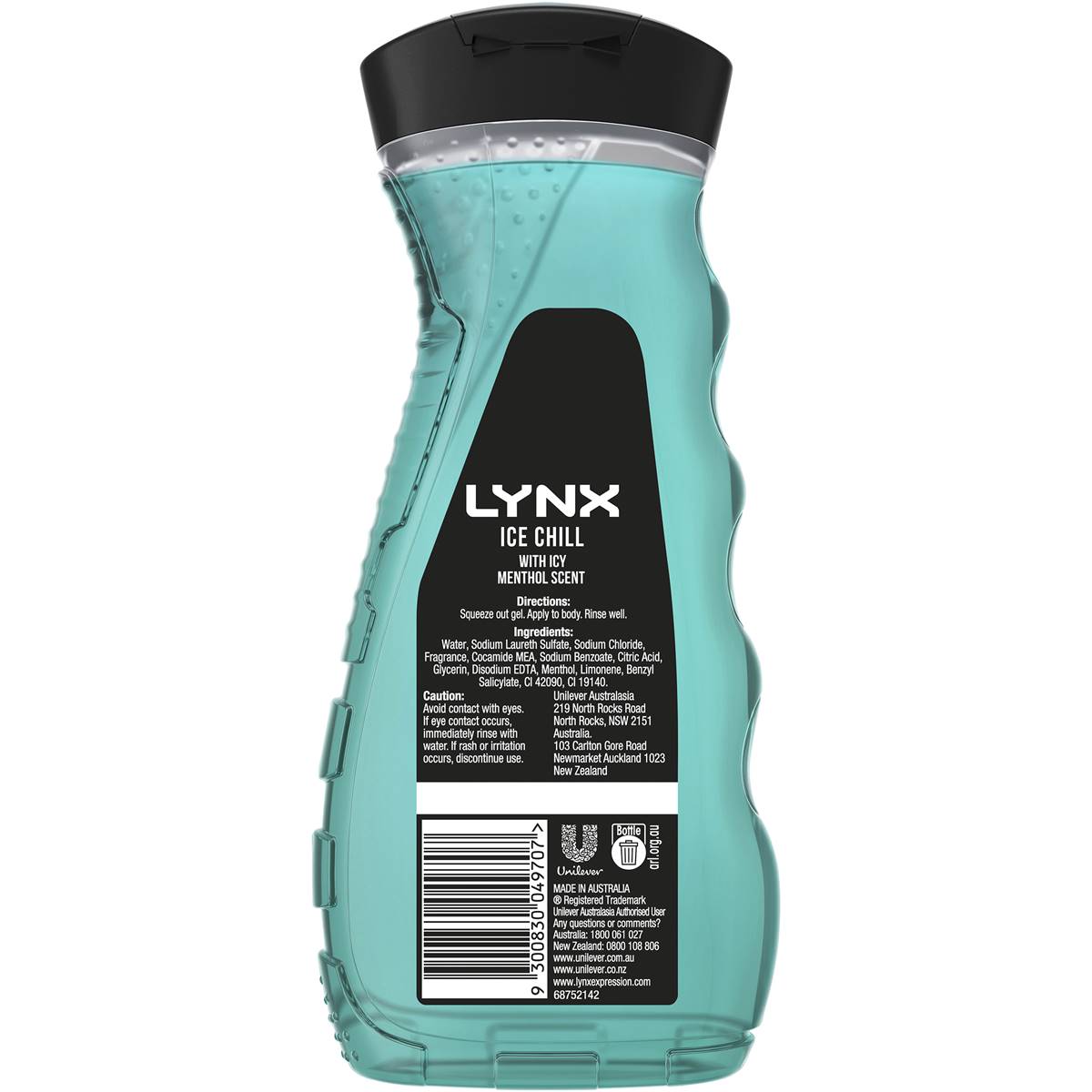Lynx For Men Body Wash & Shower Gel Ice Chill 400ml Woolworths