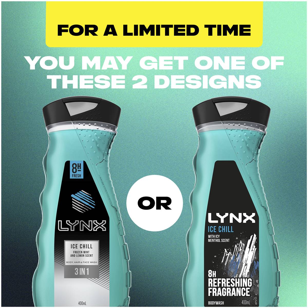 Lynx For Men Body Wash & Shower Gel Ice Chill 400ml Woolworths