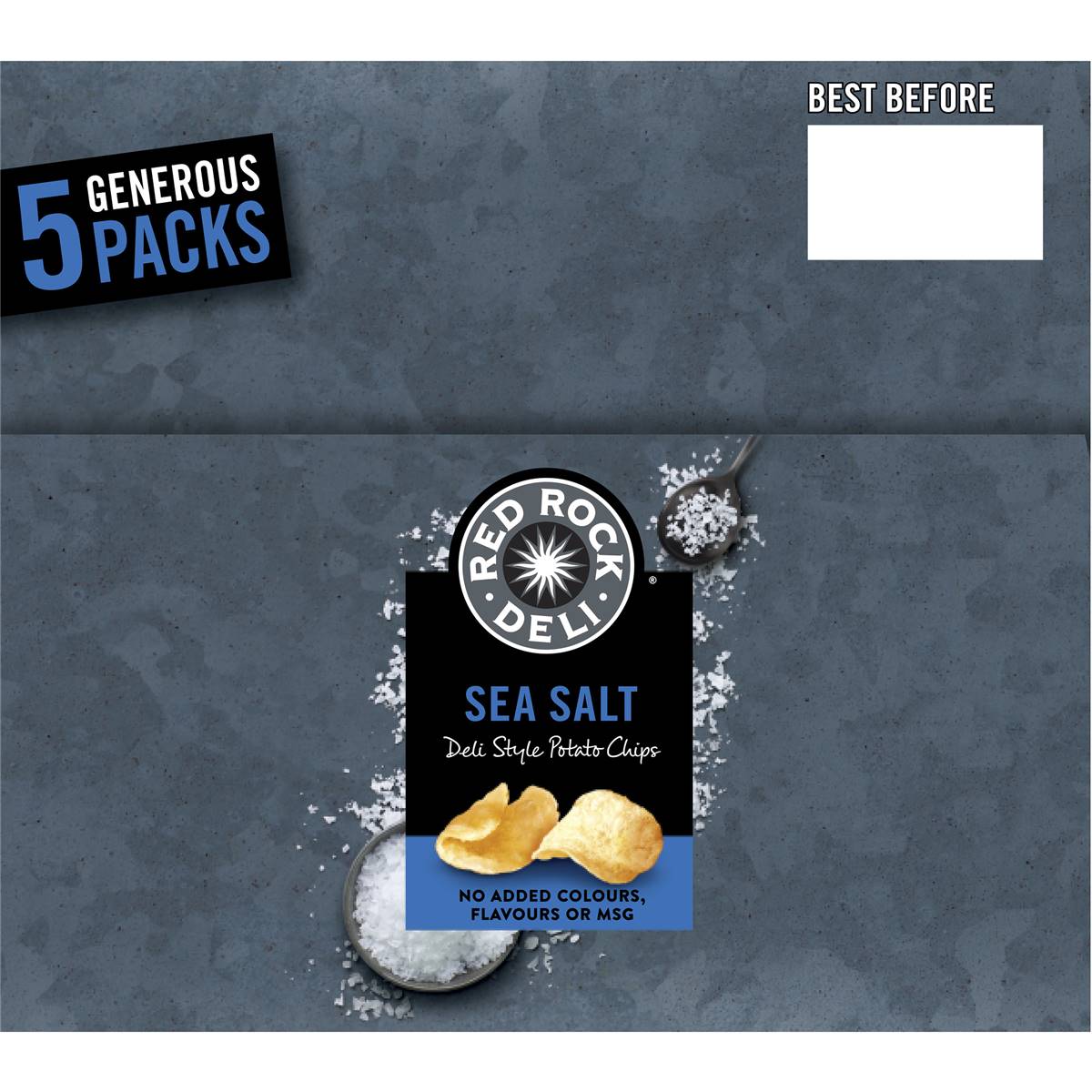 Red Rock Deli Sea Salt Potato Chips 28g X5 Pack Woolworths
