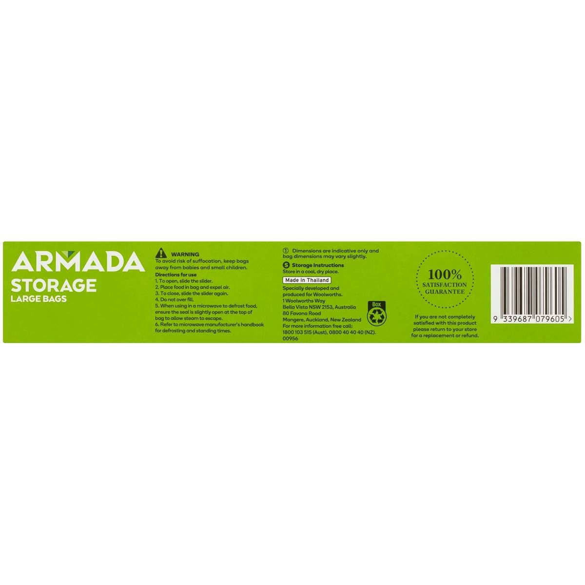 Armada Storage Bag Large Slider 15 Pack Woolworths