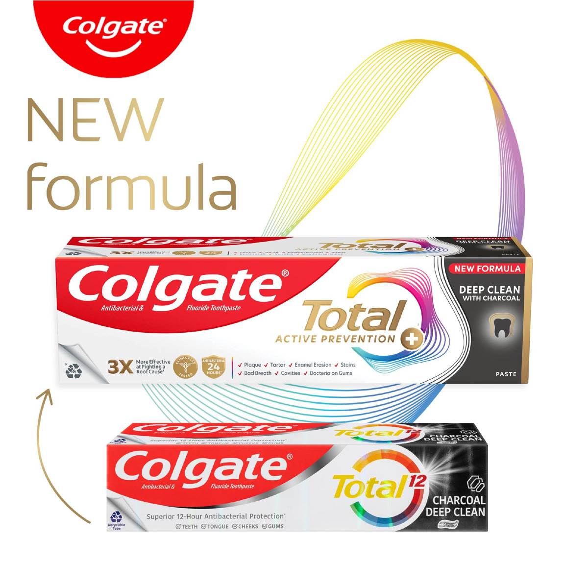 Colgate Antibacterial Toothpaste Total Charcoal Deep Clean 115g 