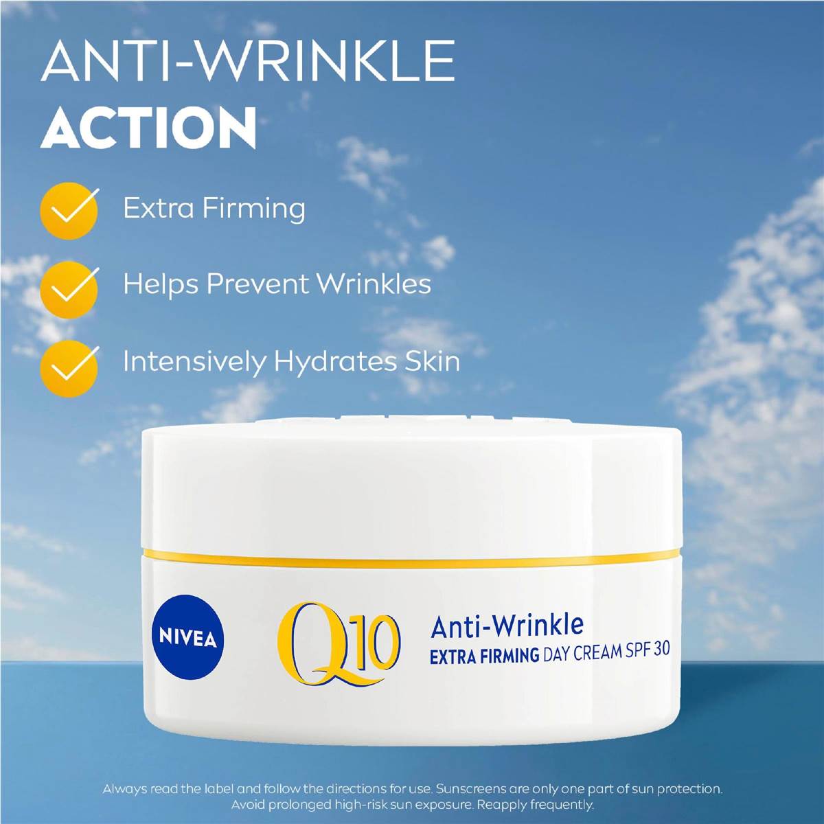 Nivea Q10 Anti Wrinkle Day Cream Anti Ageing Moisturiser Spf30 50ml Woolworths