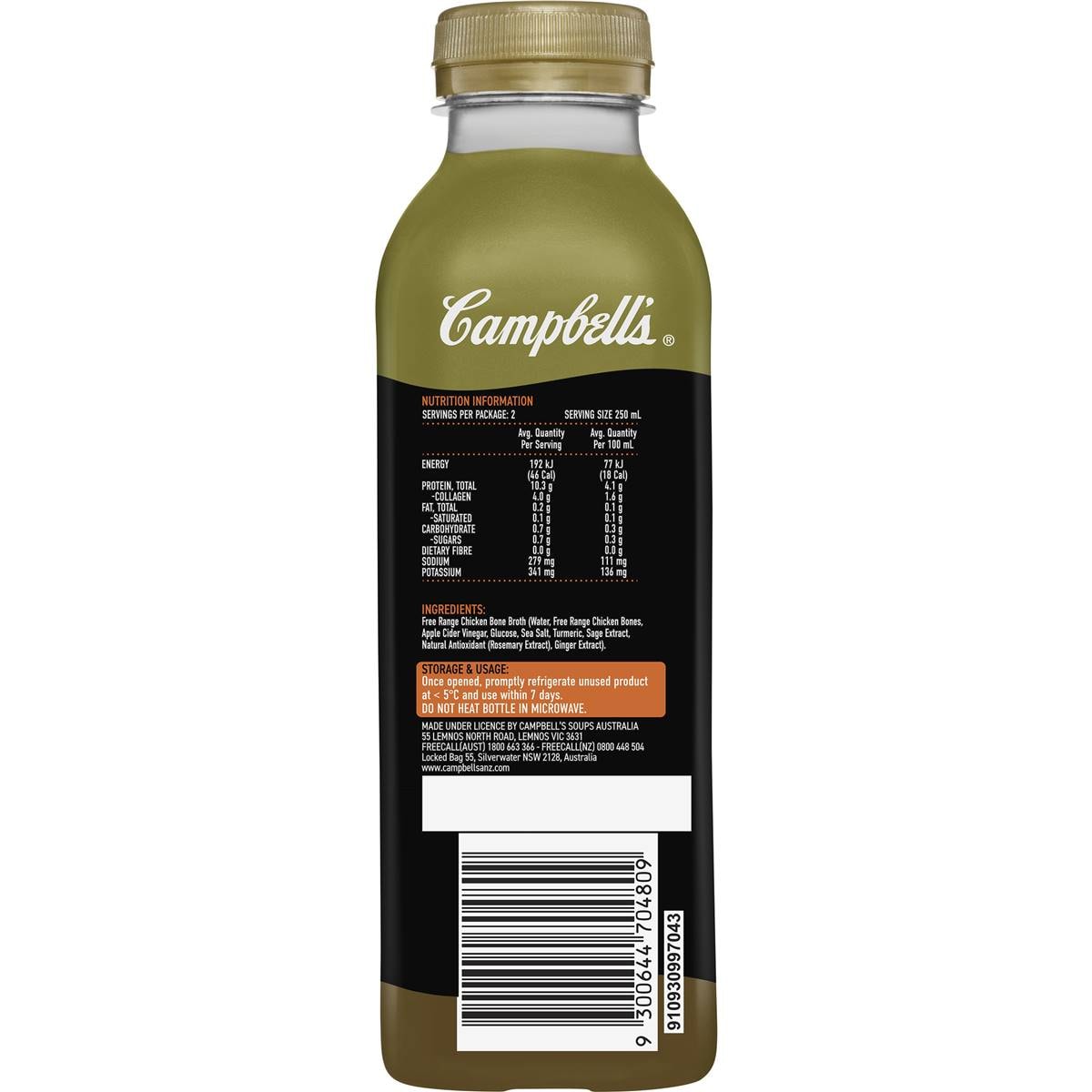 Campbell's Bone Broth Free Range Chicken 500ml Woolworths