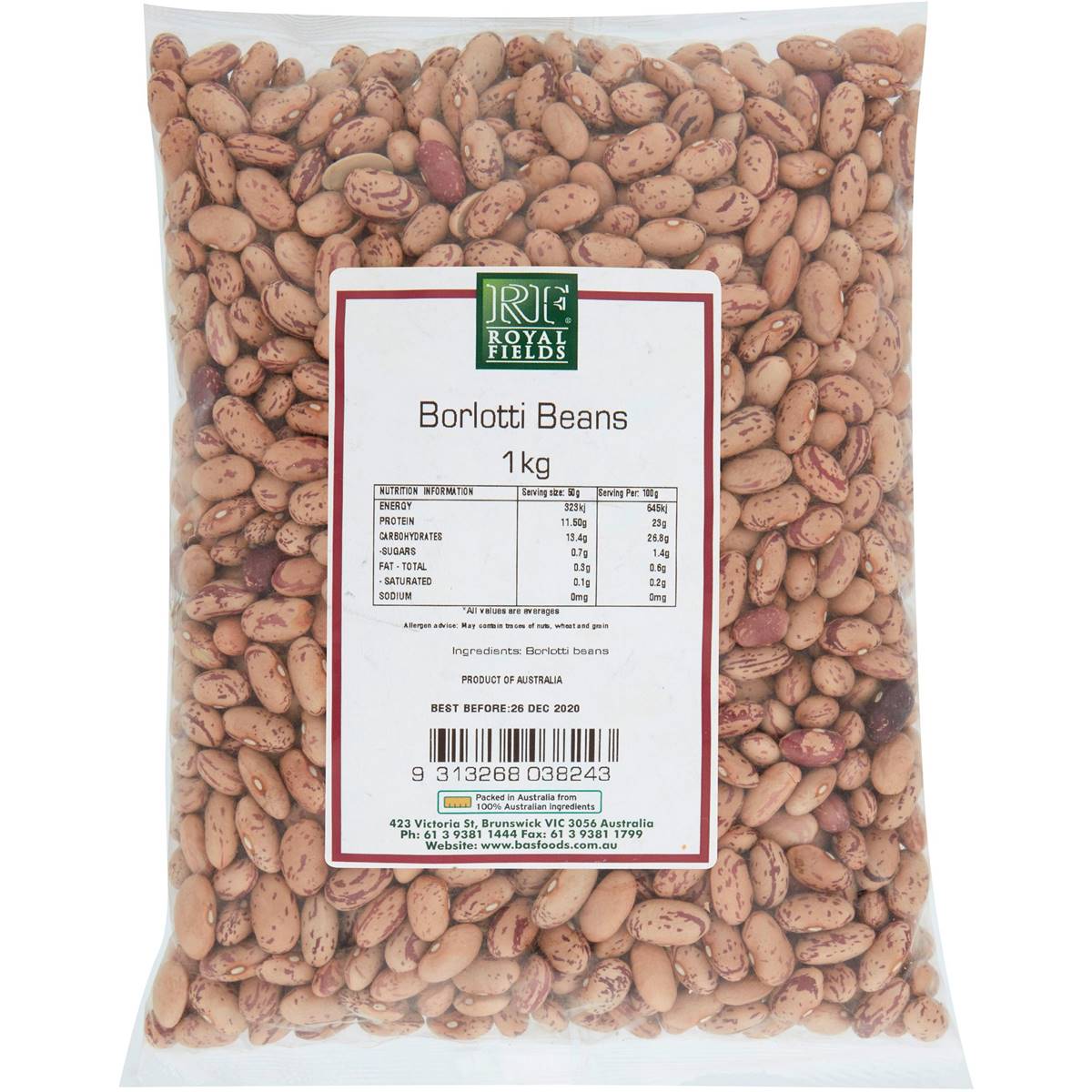 Royal Fields Borlotti Beans 1kg Woolworths