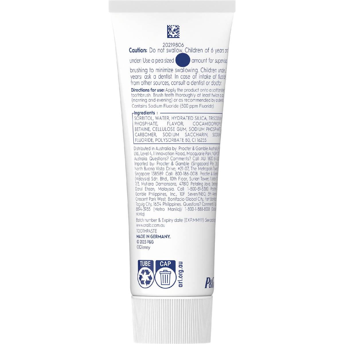 oral-b-frozen-kids-3-years-toothpaste-92g-woolworths