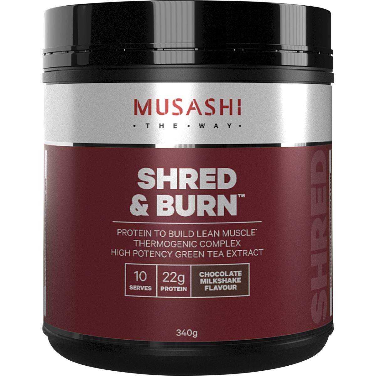 Musashi Shred & Burn Powder Chocolate Milkshake