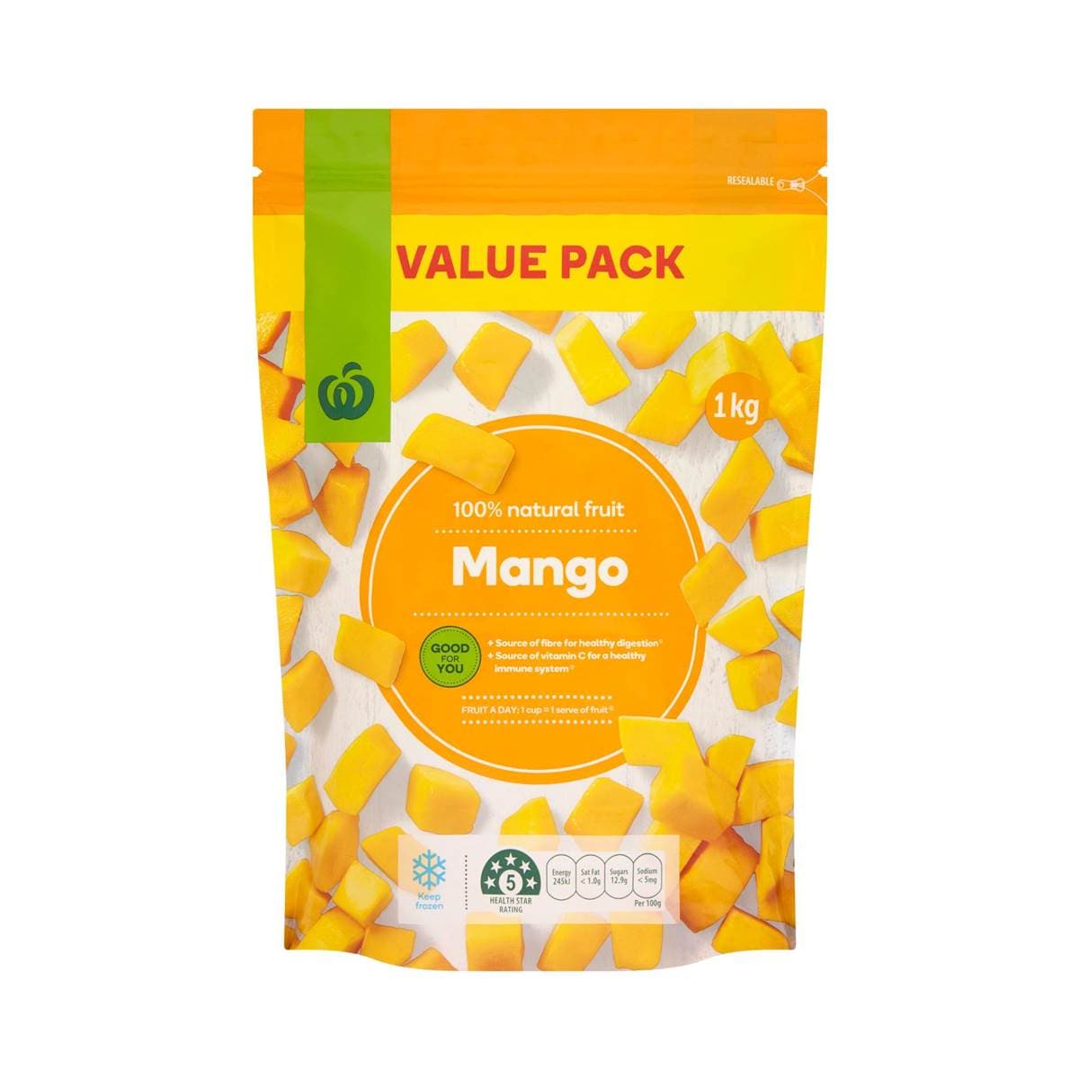 Woolworths Frozen Mango 1kg Woolworths