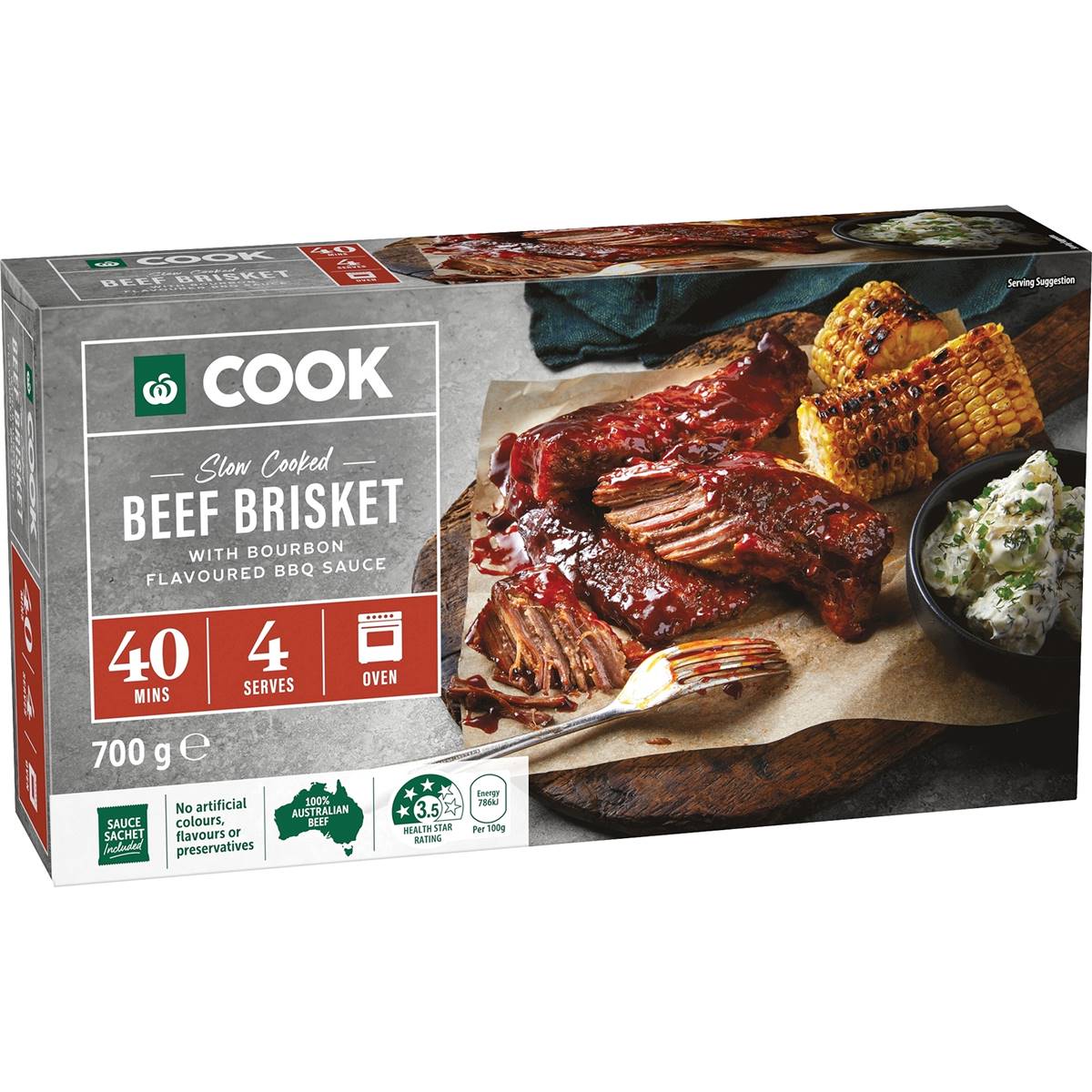 Woolworths Cook Slow Cooked Beef Brisket 700g Woolworths