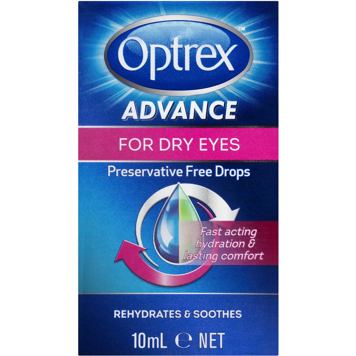Optrex Advanced Eye Drops Preservative Free 10ml Woolworths