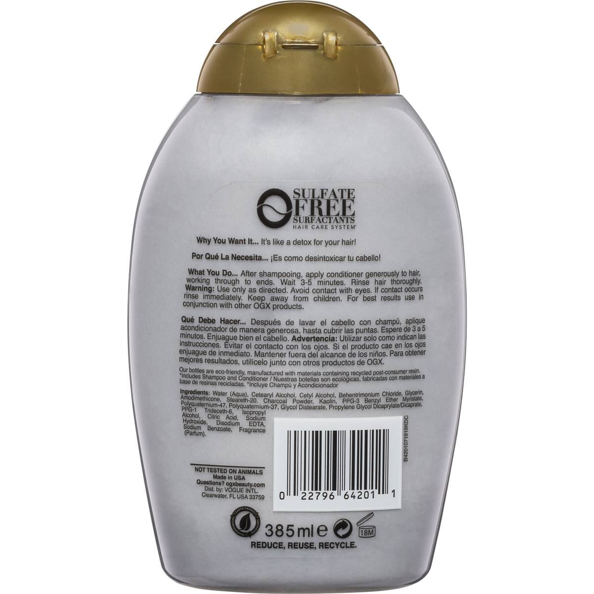 Ogx Conditioner Charcoal Detox 385ml Woolworths