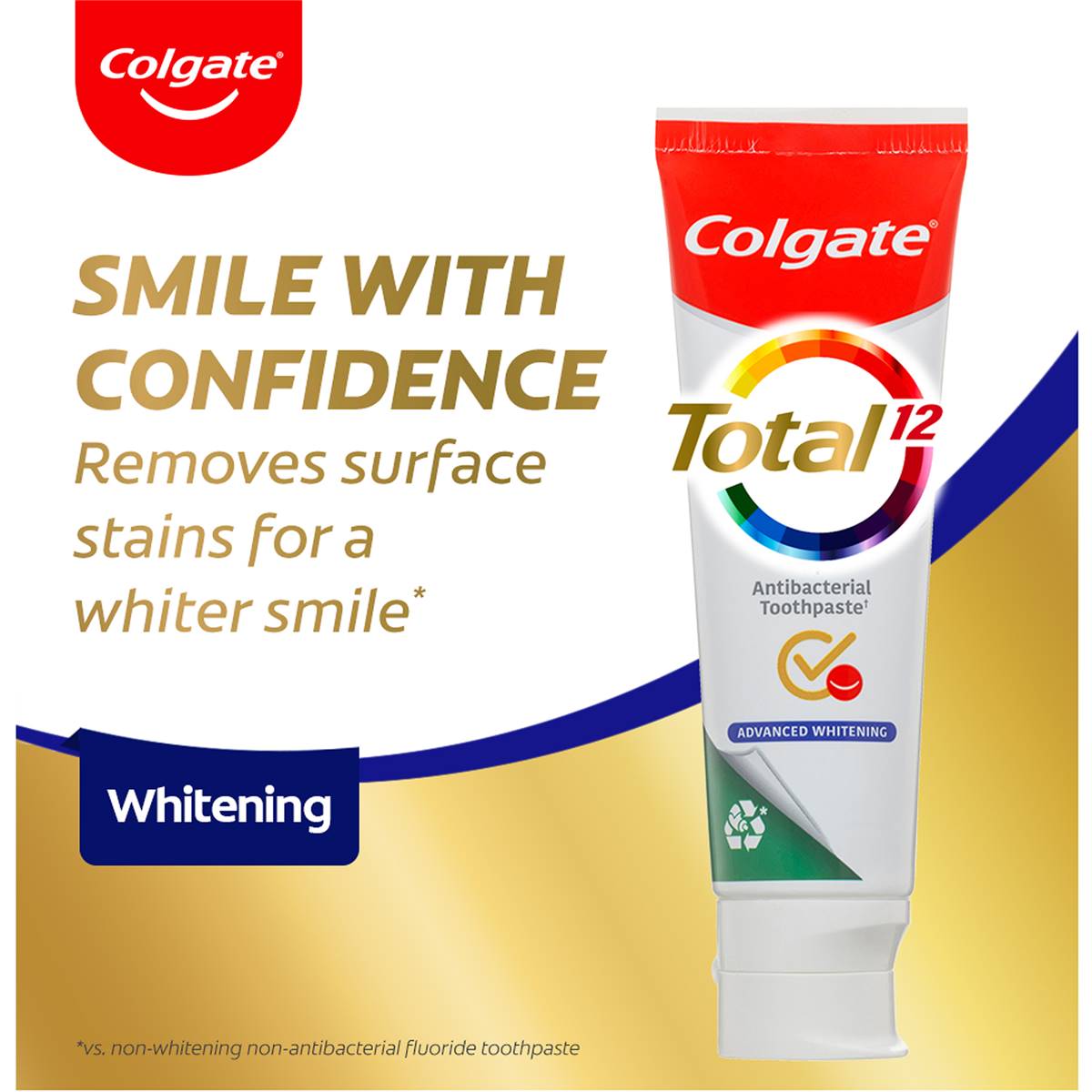 Colgate Antibacterial Toothpaste Total Advanced Whitening 115g | Woolworths