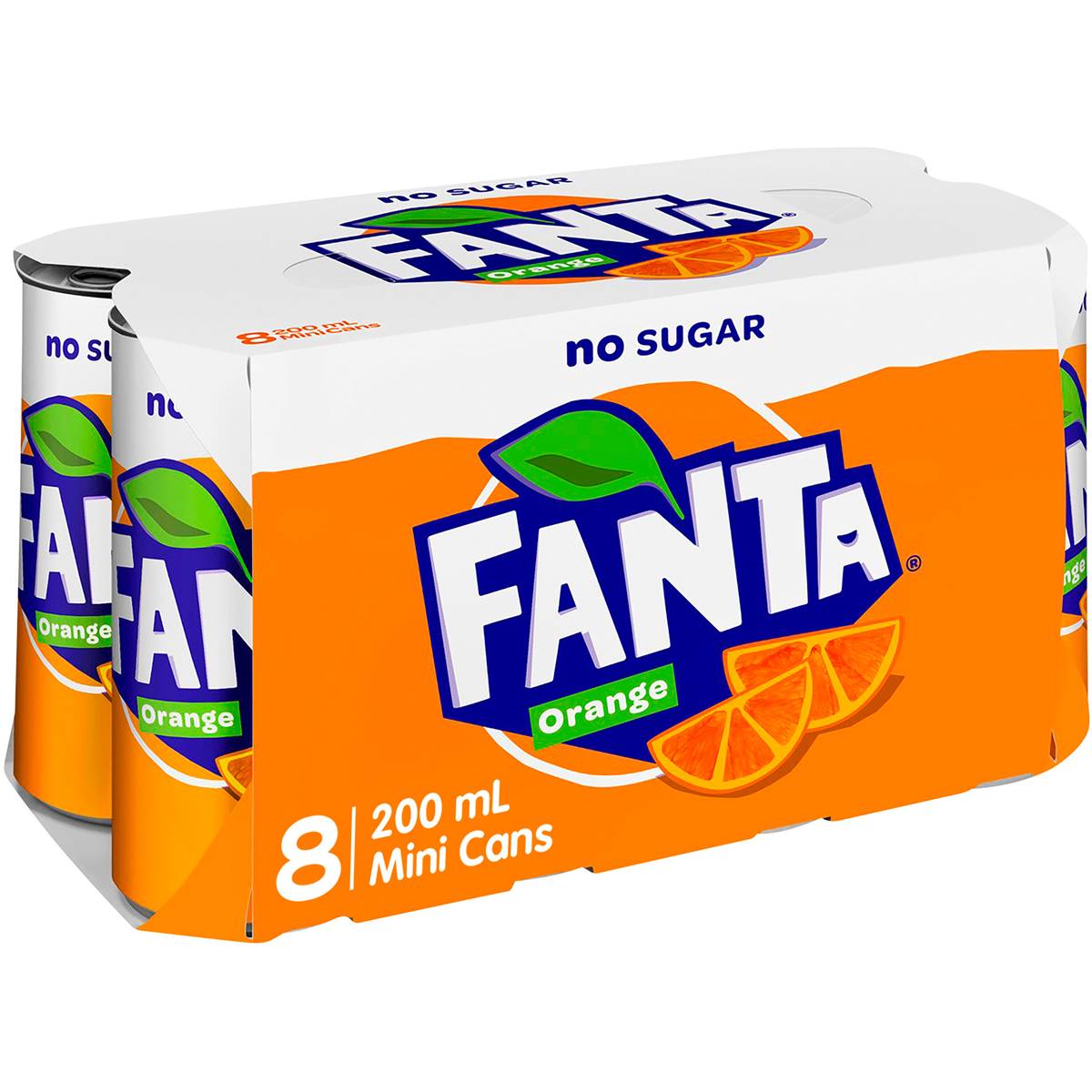 Fanta No Sugar 200ml X8 Pack | Woolworths