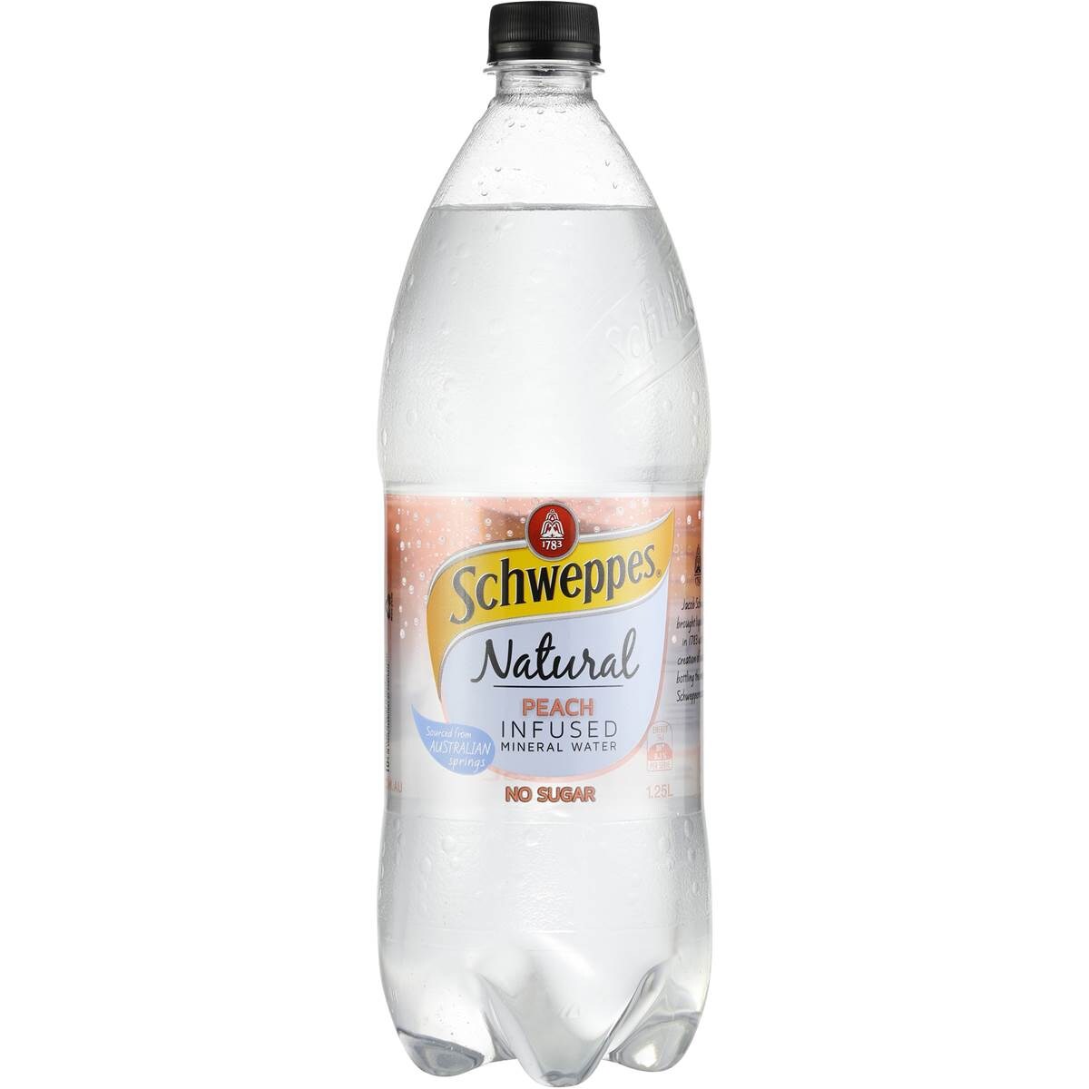 Schweppes Hint Of Peach Mineral Water 1.25l Woolworths