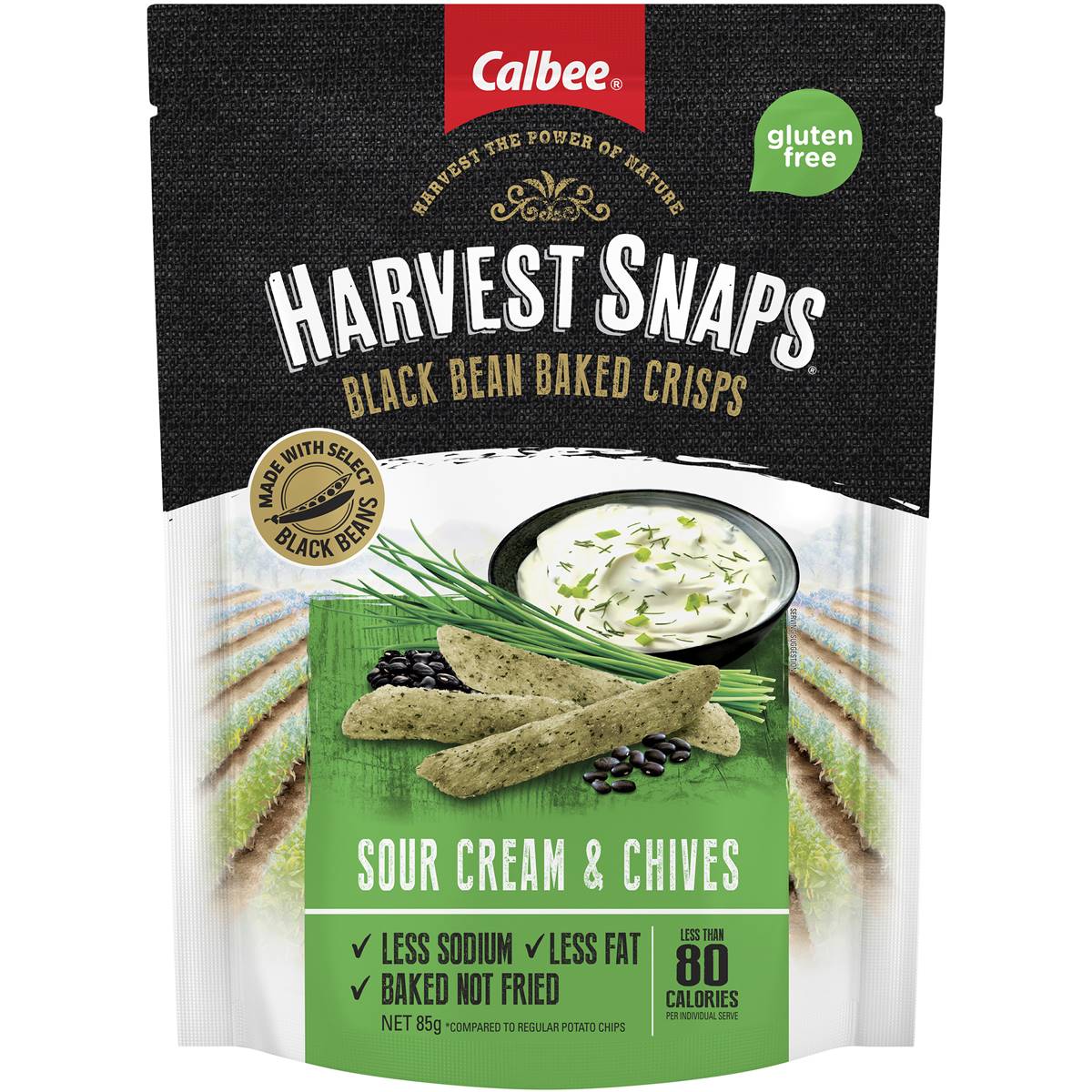 Calbee Harvest Snaps Black Bean Sour Cream & Chives