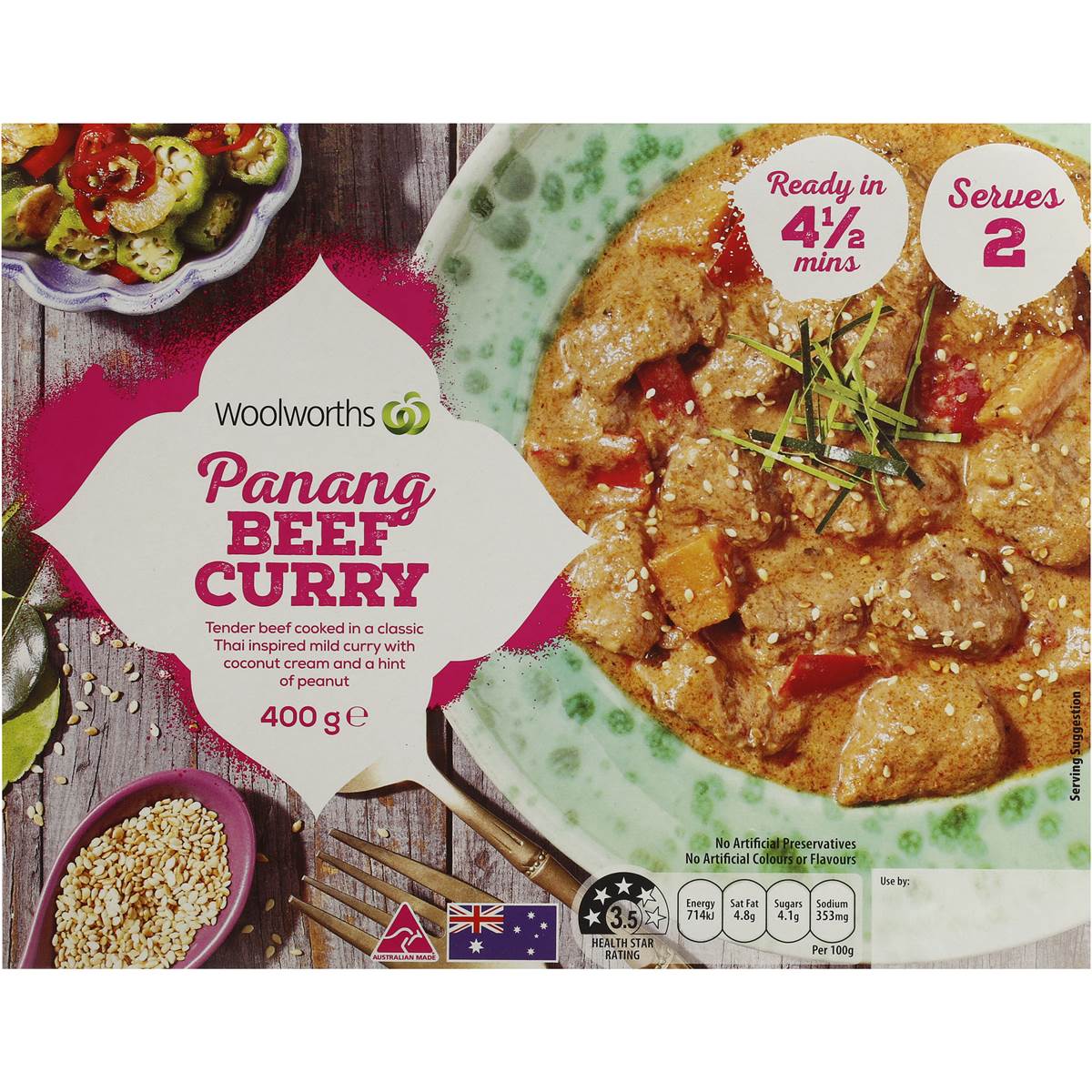 Woolworths Thai Penang Beef Curry 400g Woolworths