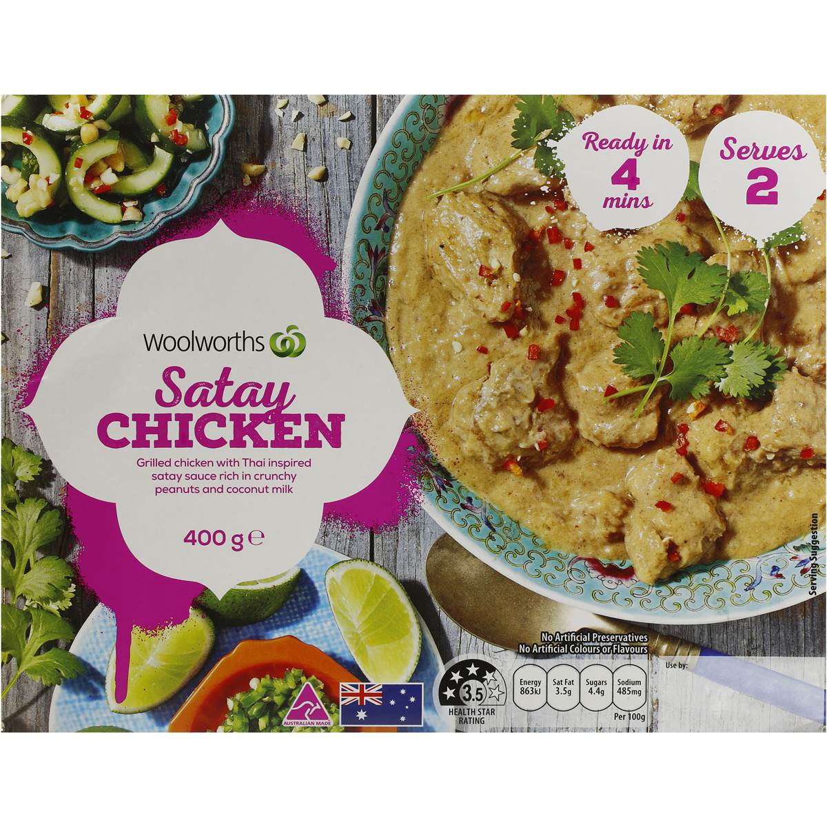 Woolworths Thai Chicken Satay 400g Woolworths