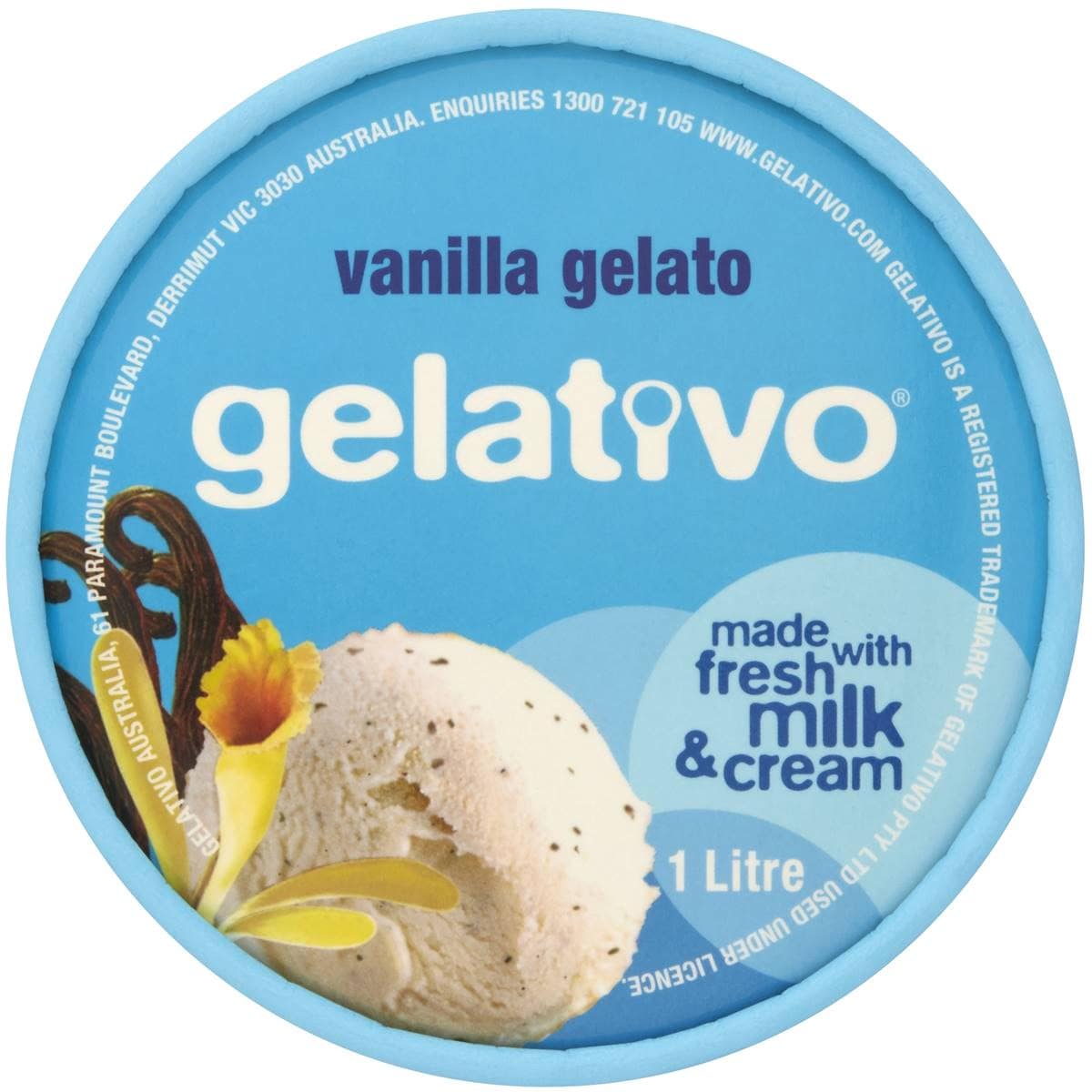 Gelativo Vanilla Bean Gelato Tub 1l Woolworths
