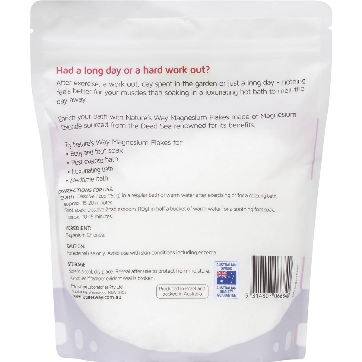Nature's Way Magnesium Flakes 750g Woolworths