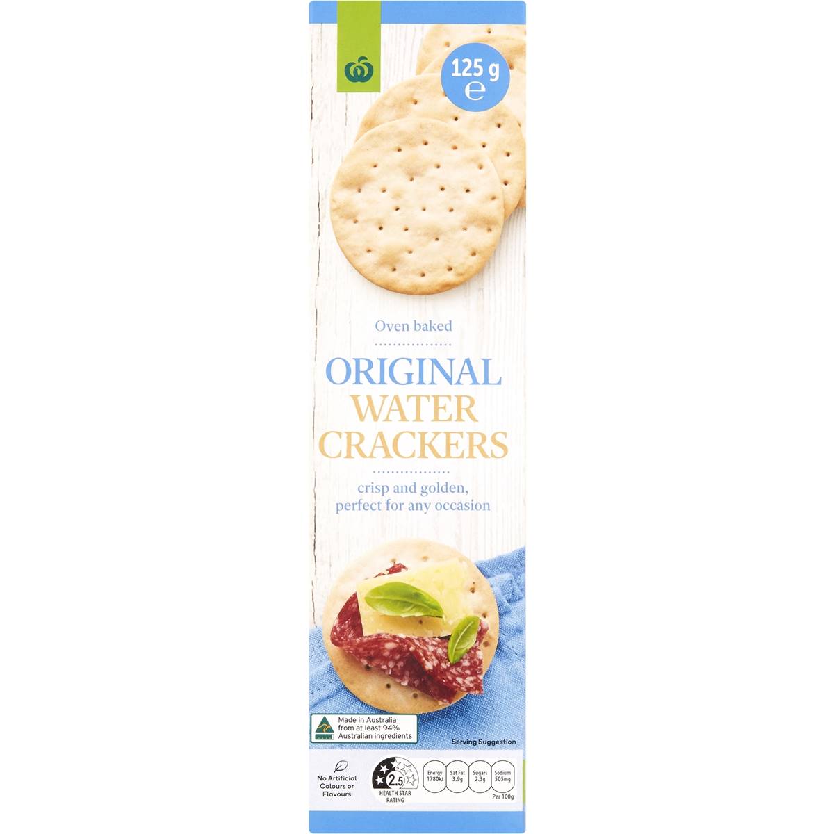 Woolworths Plain Water Crackers 125g | Woolworths