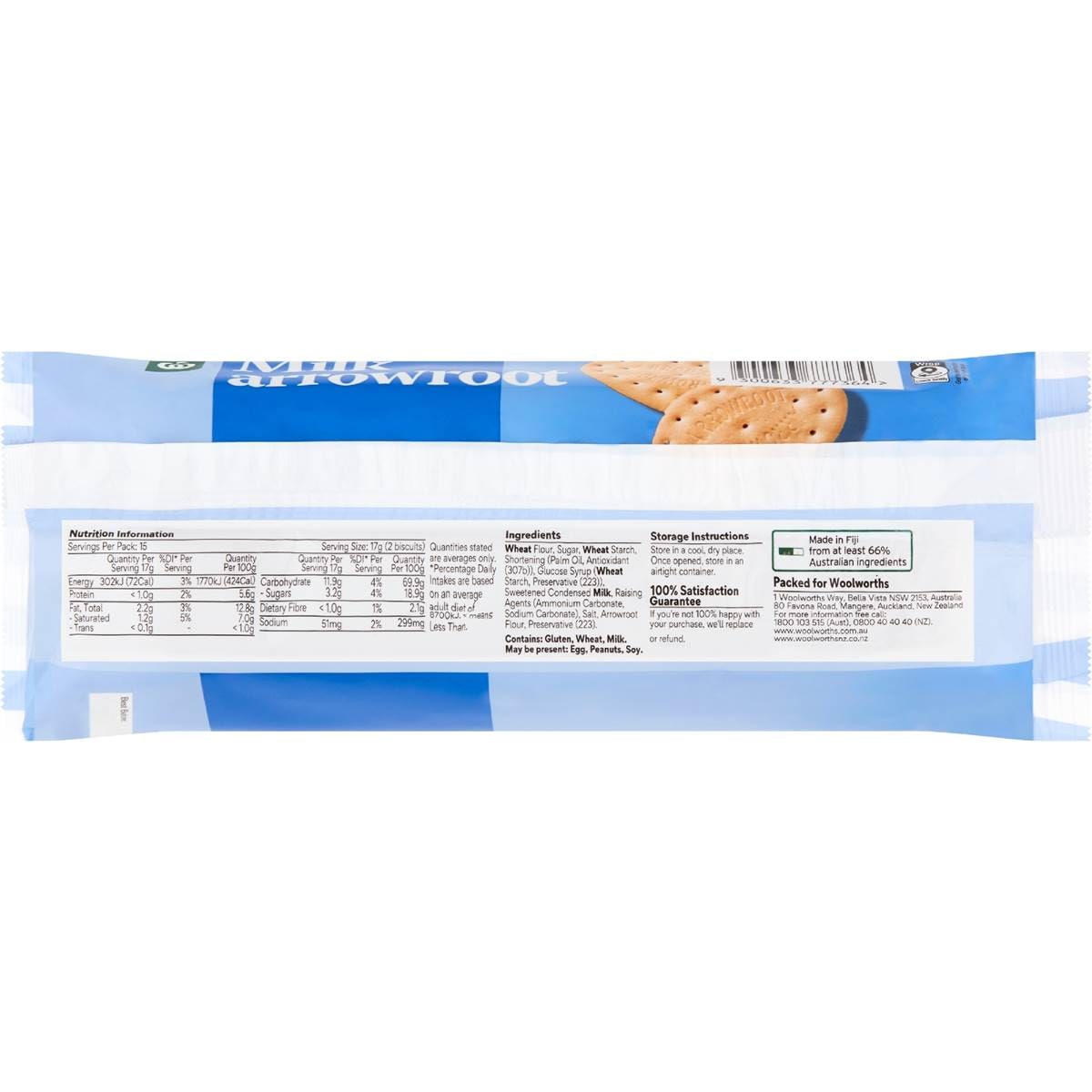 Woolworths Arrowroot Milk Biscuits 250g Woolworths
