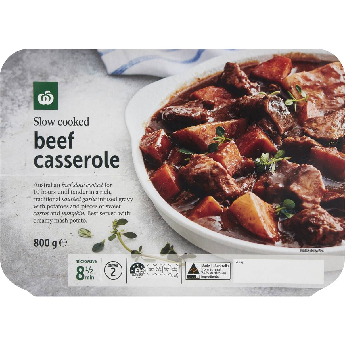Woolworths Beef Casserole Chilled Meal 800g Woolworths