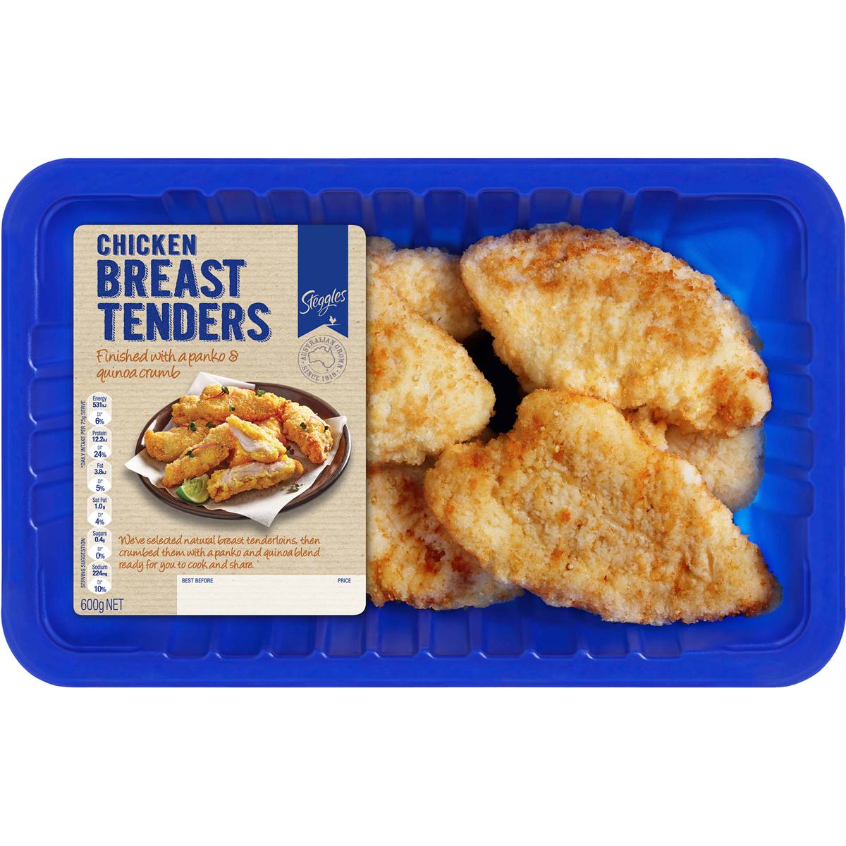 Steggles Breast Chicken Tenders Panko & Quinoa 600g Woolworths