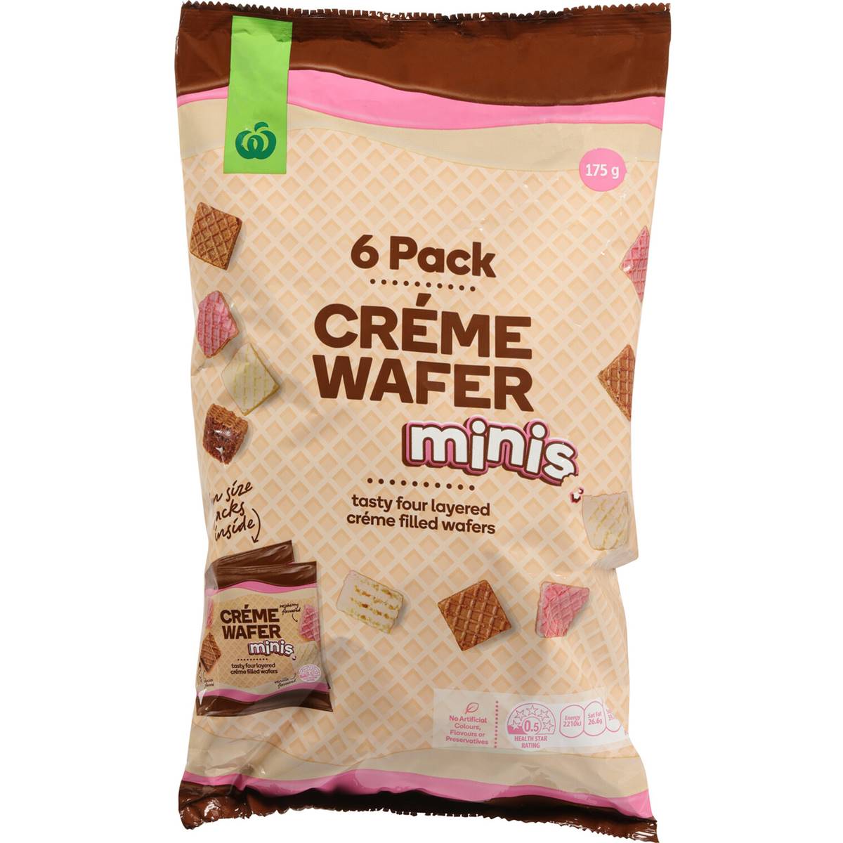 Woolworths Crème Wafer Minis 6 Pack Woolworths