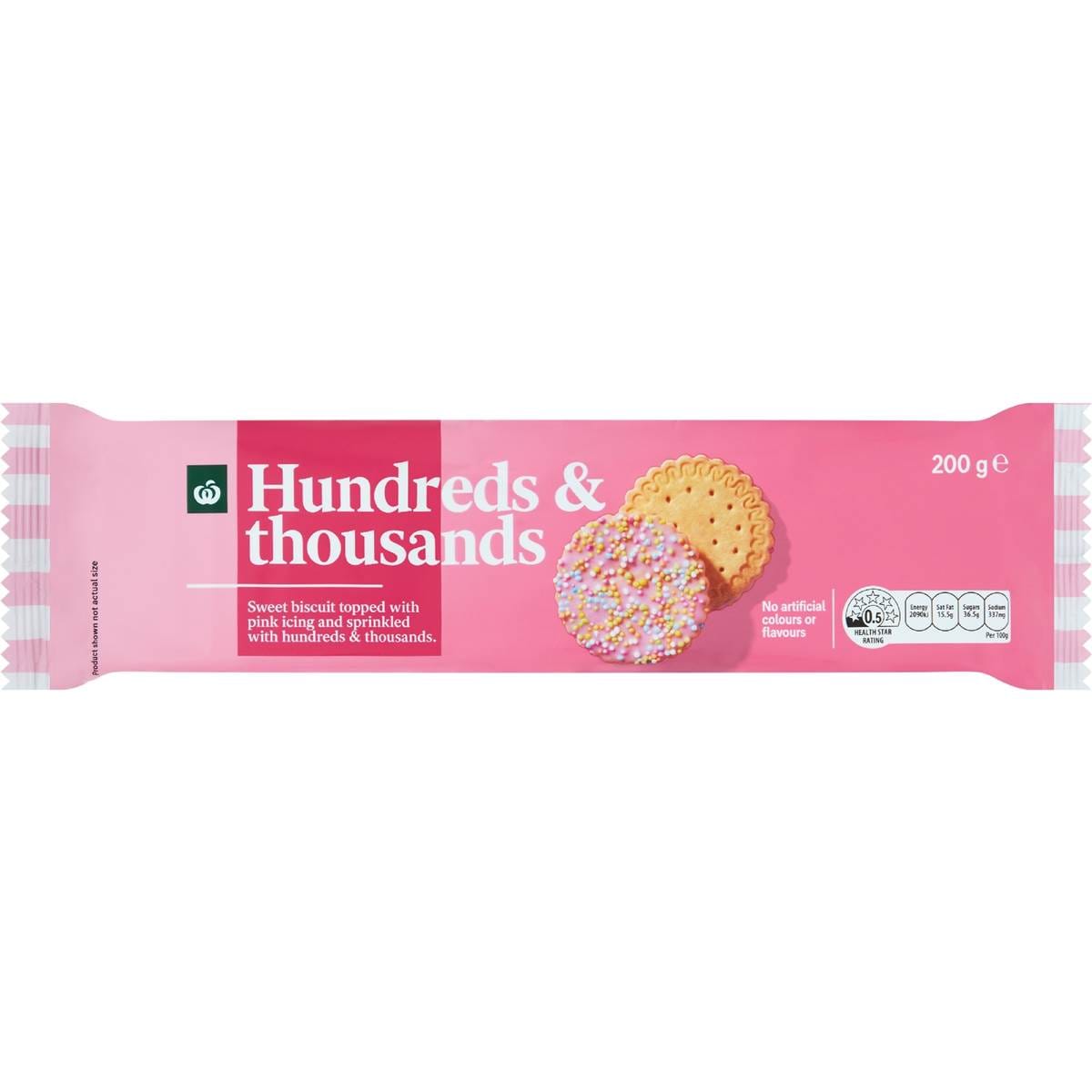 Woolworths Hundreds & Thousands Biscuits 200g Woolworths