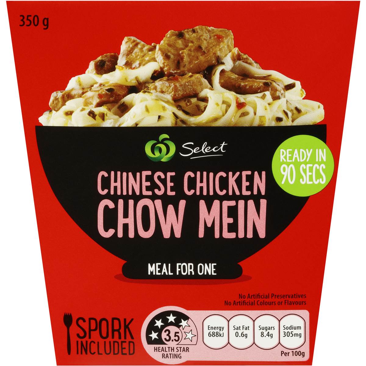 Woolworths Select Chicken Chow Mein With Rice Noodles 350g | Woolworths