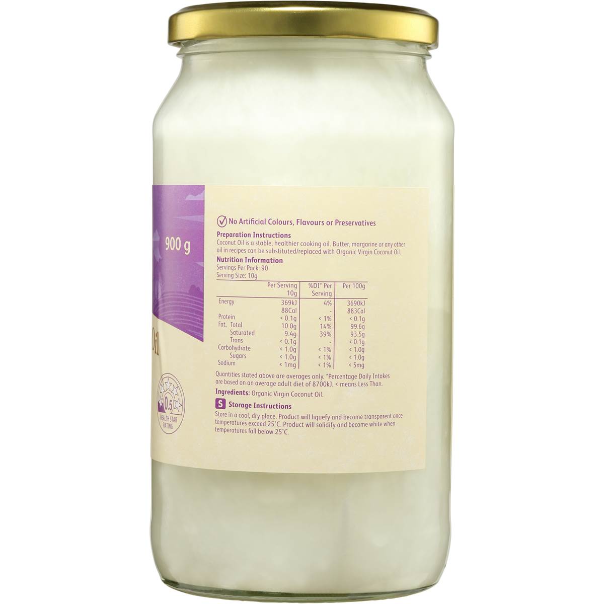 Macro Organic Coconut Oil 900g Woolworths