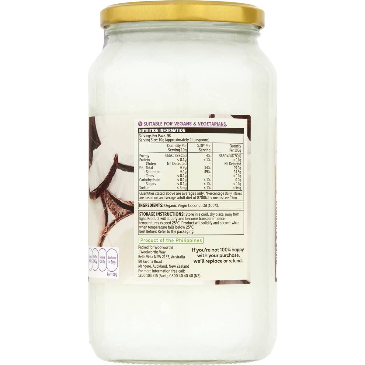 Macro Organic Coconut Oil 900g Woolworths