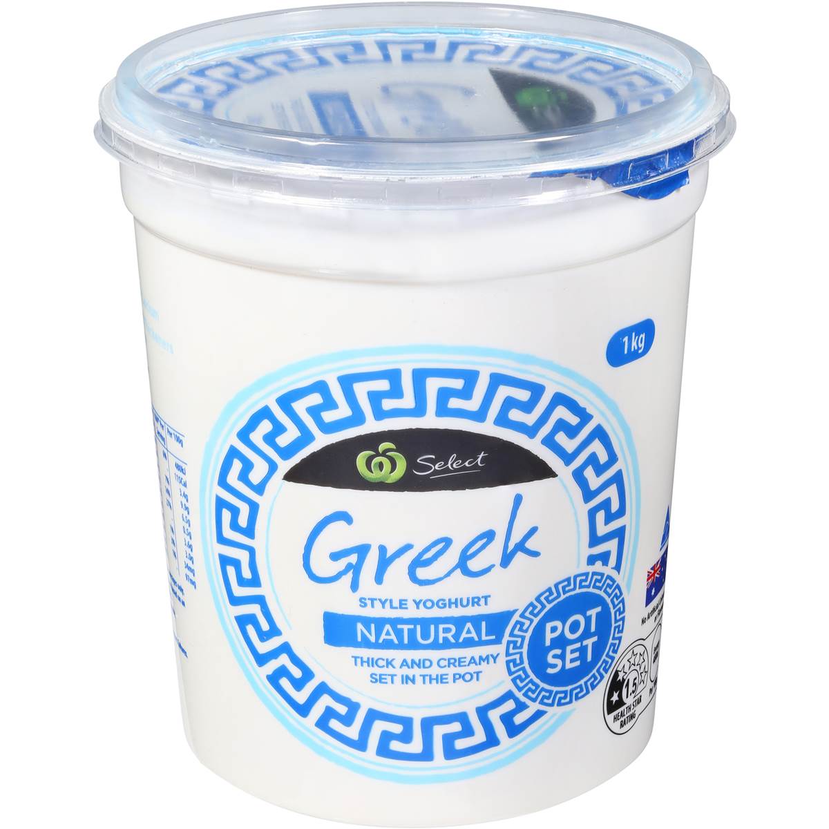 Woolworths Select Pot Set Natural Greek Style Yoghurt 1kg | Woolworths