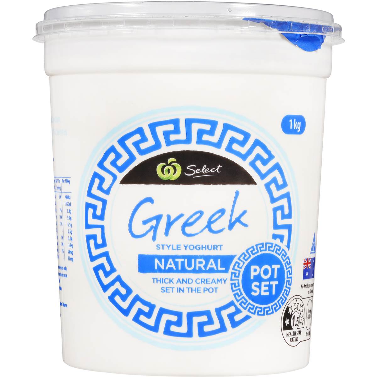 Woolworths Select Pot Set Natural Greek Style Yoghurt 1kg | Woolworths