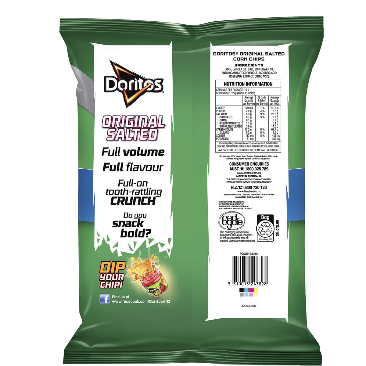 Doritos Corn Chips Original 330g Woolworths