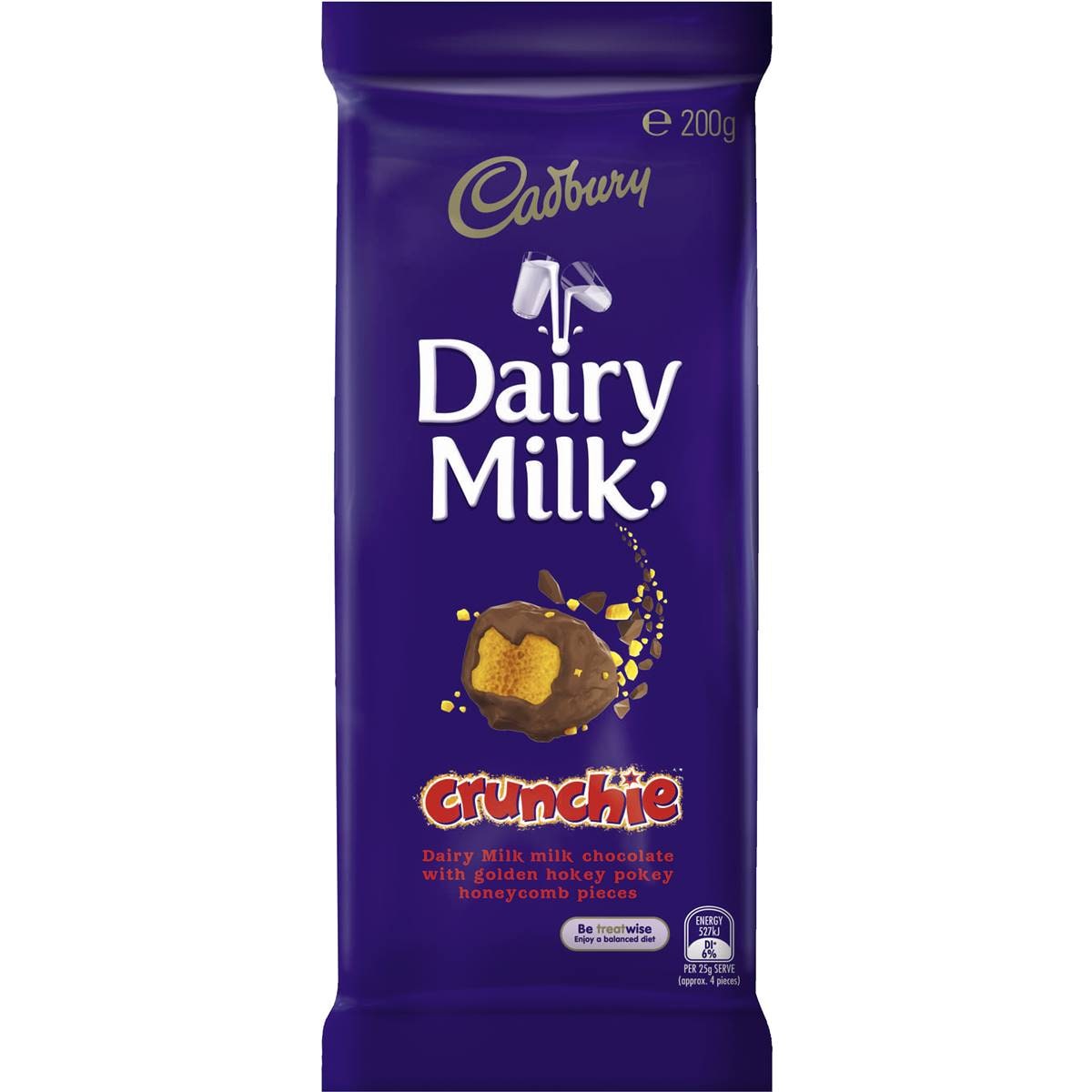 Cadbury Dairy Milk Chocolate Crunchie 200g Block | Woolworths
