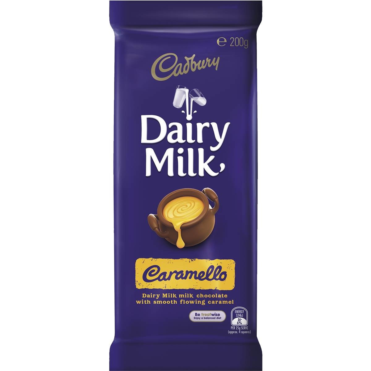 Cadbury Dairy Milk Chocolate Caramello 200g Block Woolworths
